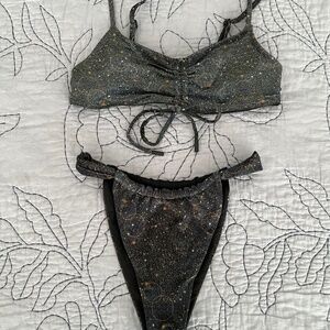 Blackbough small black bikini set stars aligned